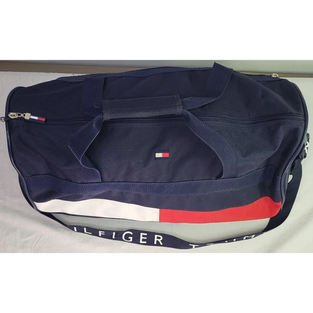 Tommy Hilfiger Vintage 90s Flag Logo Weekender Travel Duffle Gym Bag w/Strap 20